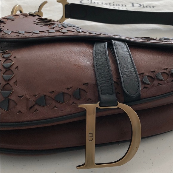 Dior Bags Christian Dior Vintage Brown And Black Saddle Bag Poshmark